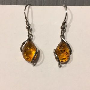 Sterling Silver Amber Earrings